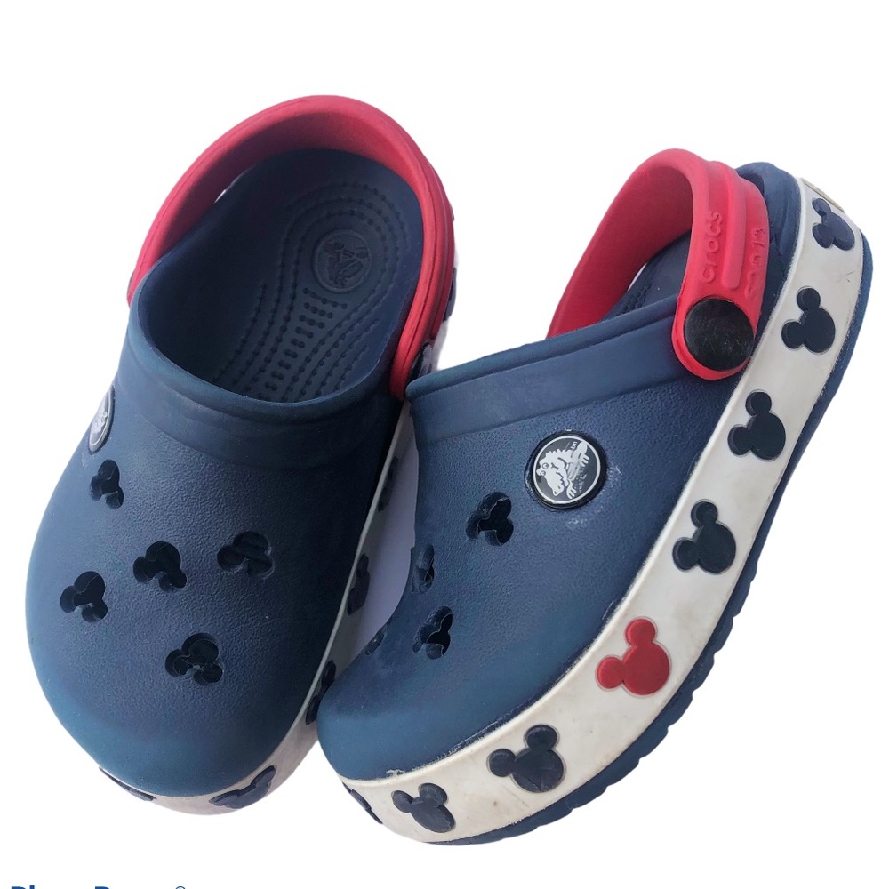 Disney Mickey Mouse Crocs Slip On Mules Navy Blue